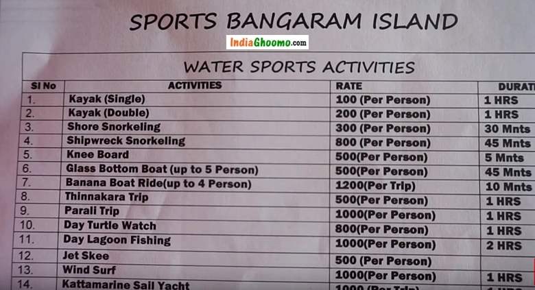 Lakshadweep Bangaram Water Sports