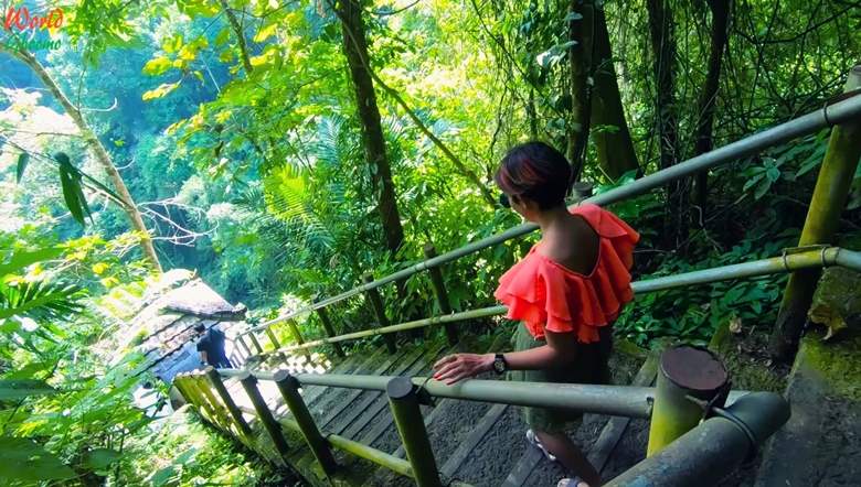 Steps towards Nungnung Waterfall in Bali